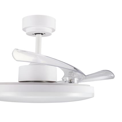 FANAWAY 21612949 - LED reguliuojamas lubų ventiliatorius STROLL LED/30W/230V 2700/3500/5000K skersmuo 106 cm baltas/skaidrus + nuotolinio valdymo pultas