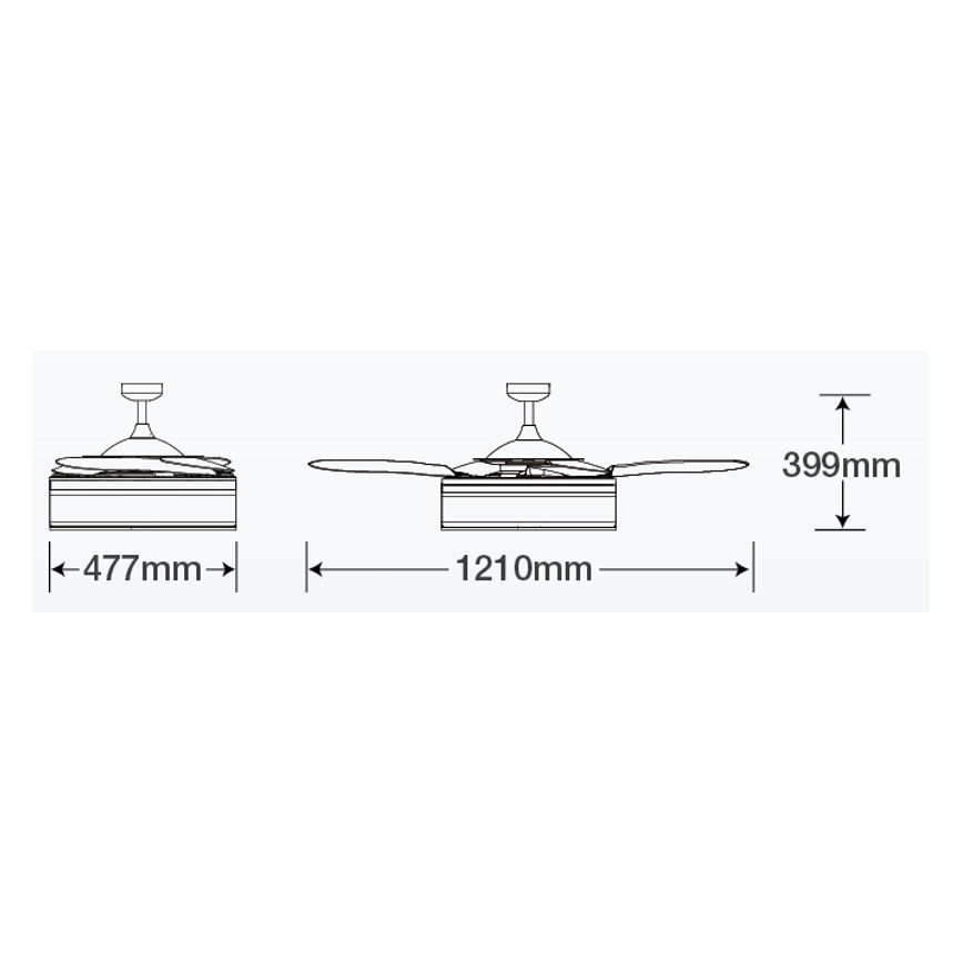 FANAWAY 511030 - LED lubinis ventiliatorius FRASER 3xE27/20W/230V balta + nuotolinio valdymo pultas