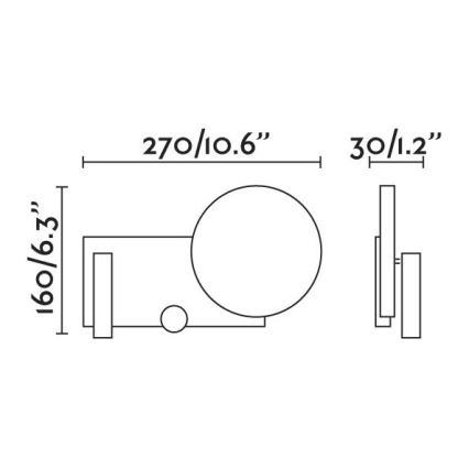 FARO 20065 - LED Pritemdoma maža sieninė lempa KLEE LED/10W/230V + LED/3W right