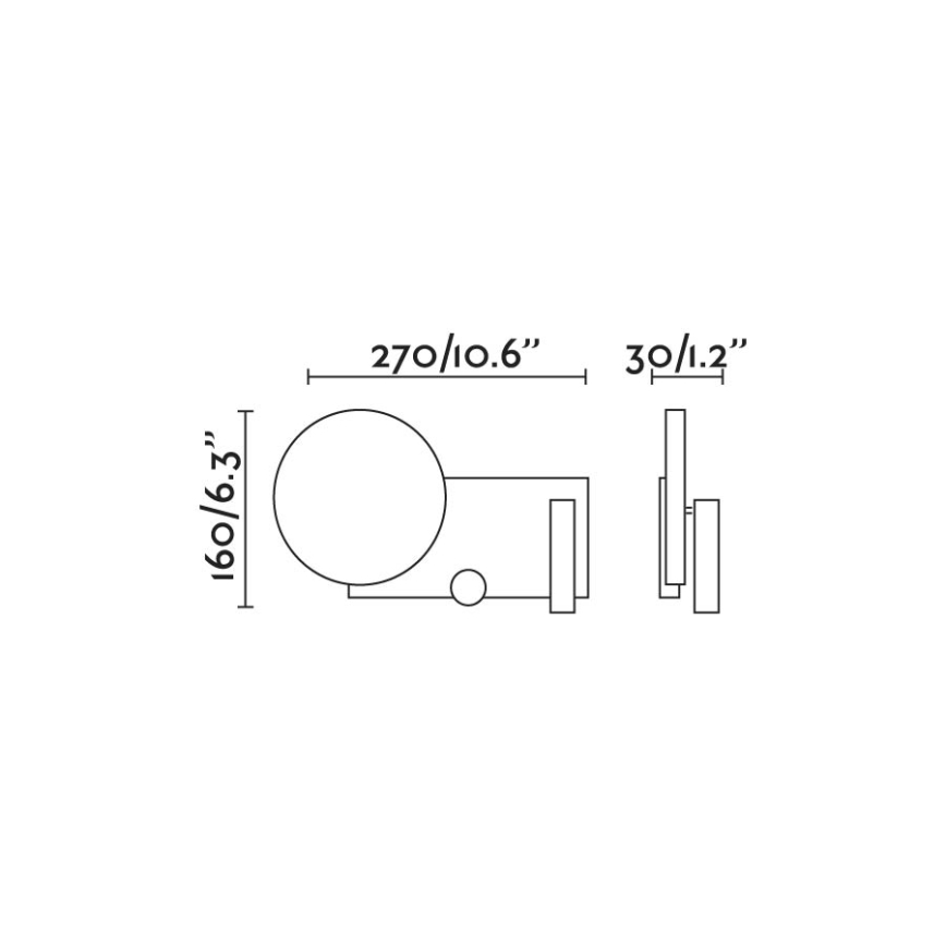 FARO 20066 - LED Pritemdoma maža sieninė lempa KLEE LED/10W/230V + LED/3W kairė
