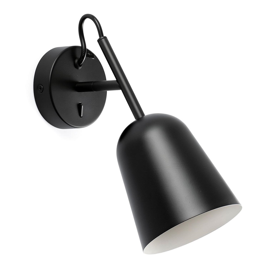 FARO 28257 - Sieninis šviestuvas STUDIO 1xE14/8W/230V juoda