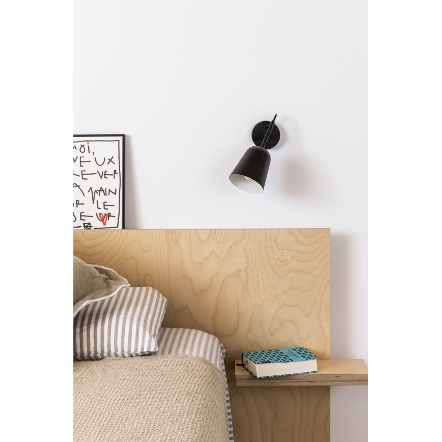 FARO 28257 - Sieninis šviestuvas STUDIO 1xE14/8W/230V juoda