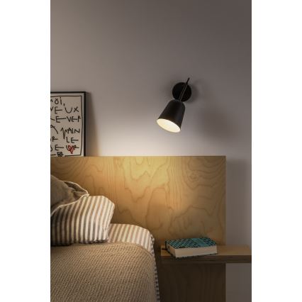 FARO 28257 - Sieninis šviestuvas STUDIO 1xE14/8W/230V juoda