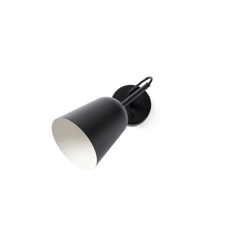 FARO 28257 - Sieninis šviestuvas STUDIO 1xE14/8W/230V juoda