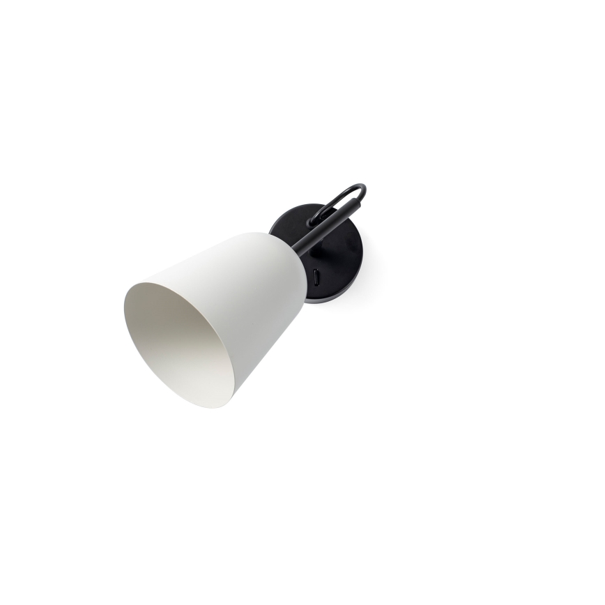 FARO 28258 - Sieninis šviestuvas STUDIO 1xE14/8W/230V balta/juoda