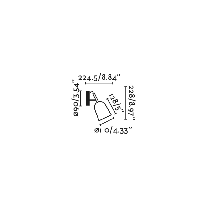 FARO 28275 - Sieninis šviestuvas STUDIO 1xE14/8W/230V rausva/juoda