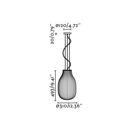 FARO 28300 - Pakabinamas sietynas ISABELLE 1xE27/15W/230V diametras 31 cm balta