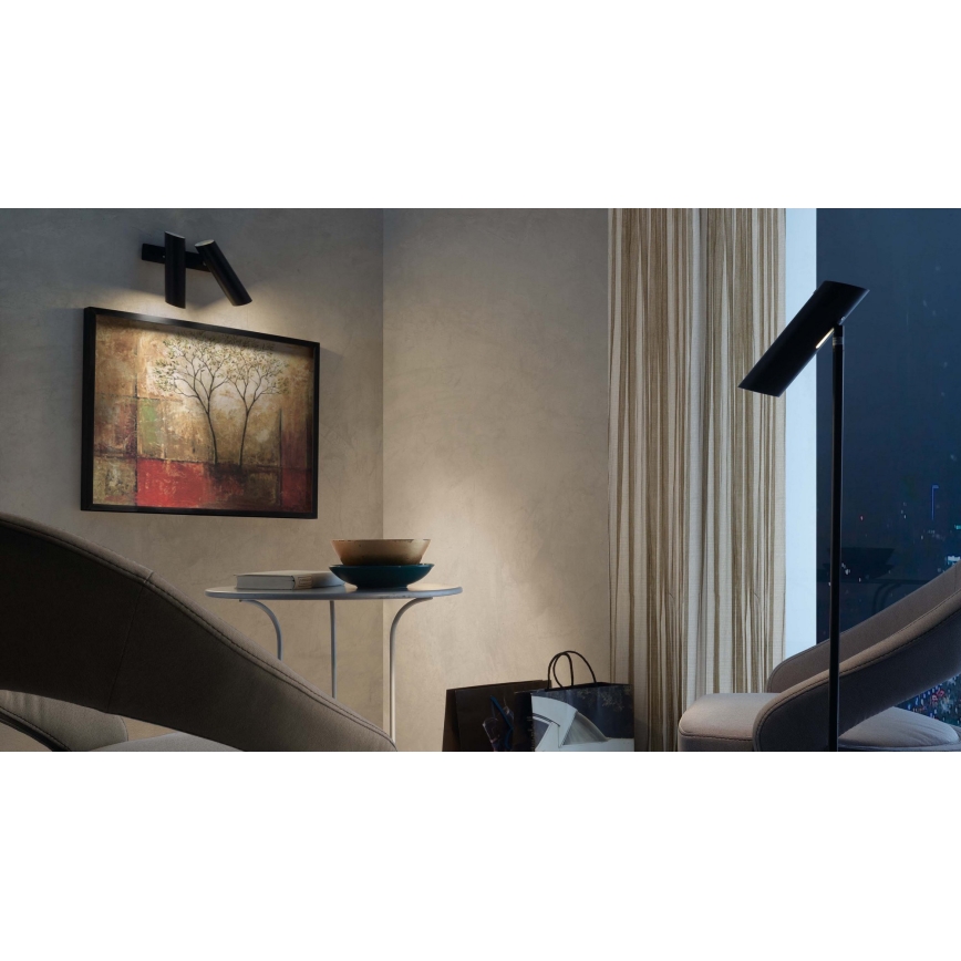 FARO 29876 - Sieninis akcentinis šviestuvas LINK 2xGU10/11W/230V juodas