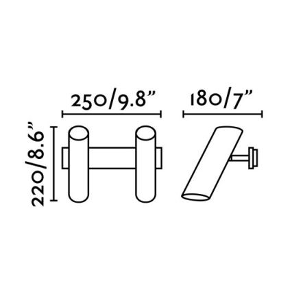 FARO 29876 - Sieninis akcentinis šviestuvas LINK 2xGU10/11W/230V juodas