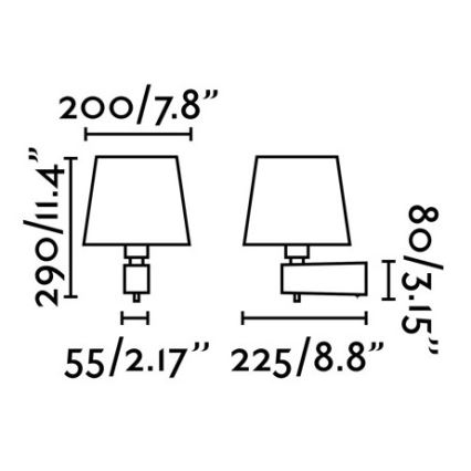 FARO 29975 - Sieninė lempa ROOM 1xE27/15W/230V juoda