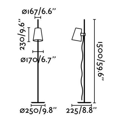 FARO 29998 - Toršeras LUPE 1xE27/20W/230V blizgus chromas