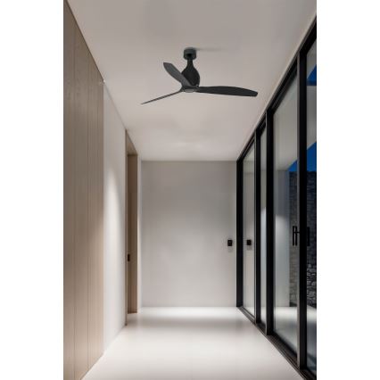 FARO 32030 - Lubinis ventiliatorius MINI ETERFAN juoda diametras 128 cm + nuotolinio valdymo pultas