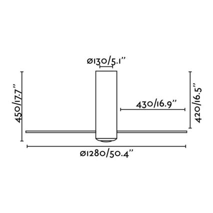 FARO 32034 - Lubinis ventiliatorius TUBE FAN baltas/skaidrus