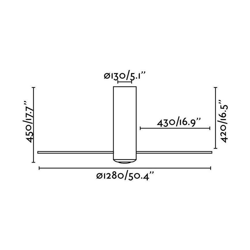 FARO 32034 - Lubinis ventiliatorius TUBE FAN baltas/skaidrus, skersmuo 128 cm