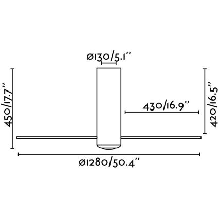 FARO 32035 - Lubinis ventiliatorius TUBE FAN juoda/permatoma + nuotolinio valdymo pultas