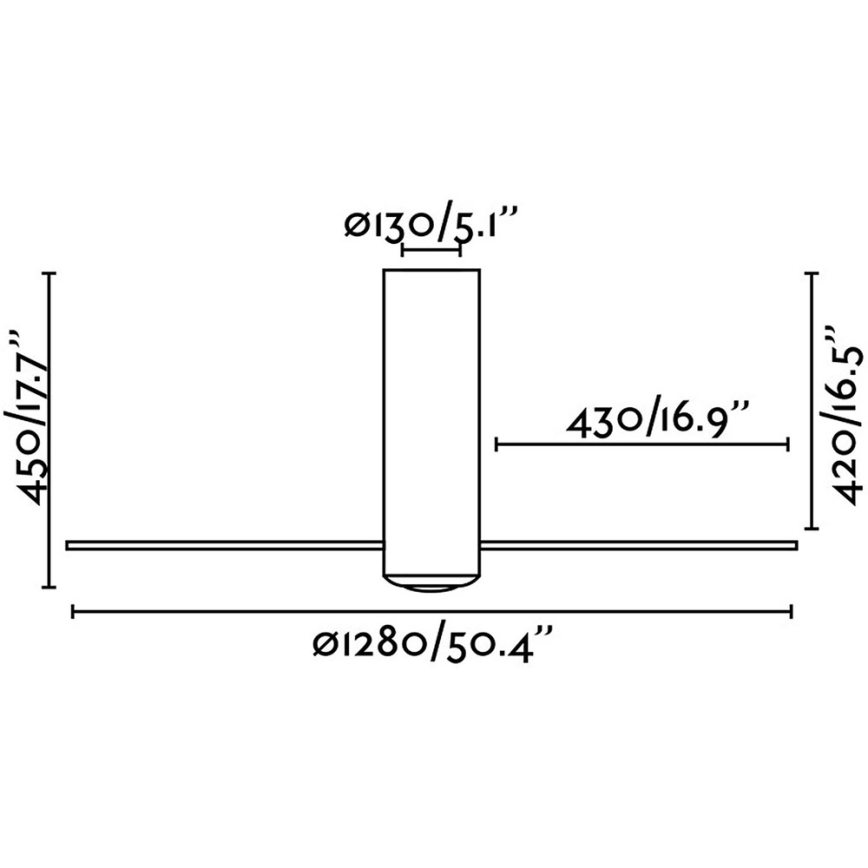 FARO 32035 - Lubinis ventiliatorius TUBE FAN juoda/permatoma + nuotolinio valdymo pultas