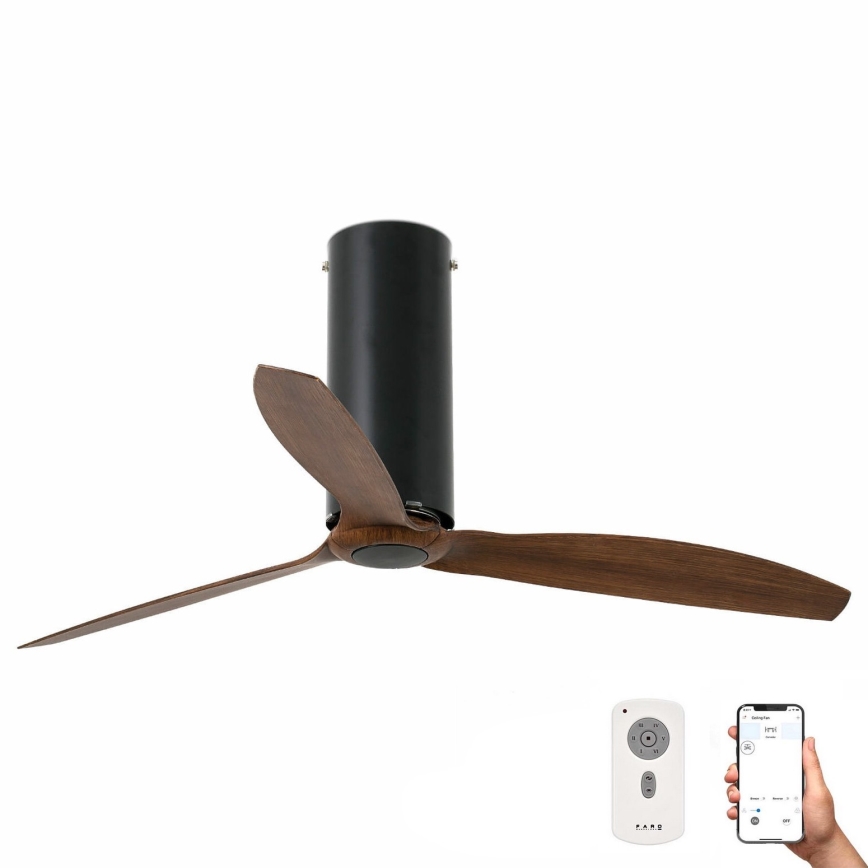FARO 32037WP - Lubinis ventiliatorius TUBE FAN M juodas/rudas d. 128 cm SMART + valdymo pultas
