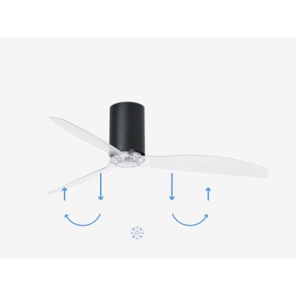 FARO 32041WP - Lubinis ventiliatorius MINI TUBE FAN M juodas d. 128 cm SMART + valdymo pultas