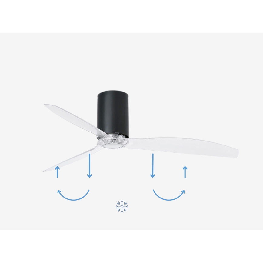 FARO 32041WP - Lubinis ventiliatorius MINI TUBE FAN M juodas d. 128 cm SMART + valdymo pultas