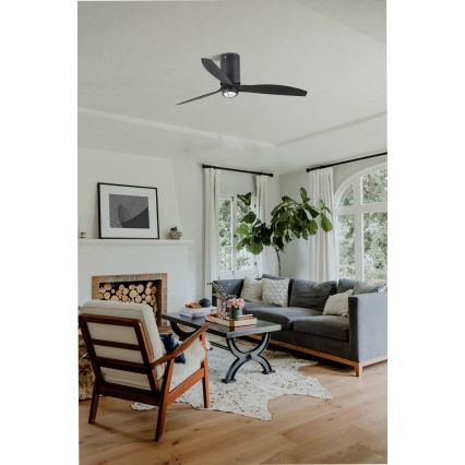 FARO 32043WP-10 - LED Lubinis ventiliatorius MINI TUBE FAN M LED/16W/230V juodas d. 128 cm SMART + valdymo pultas