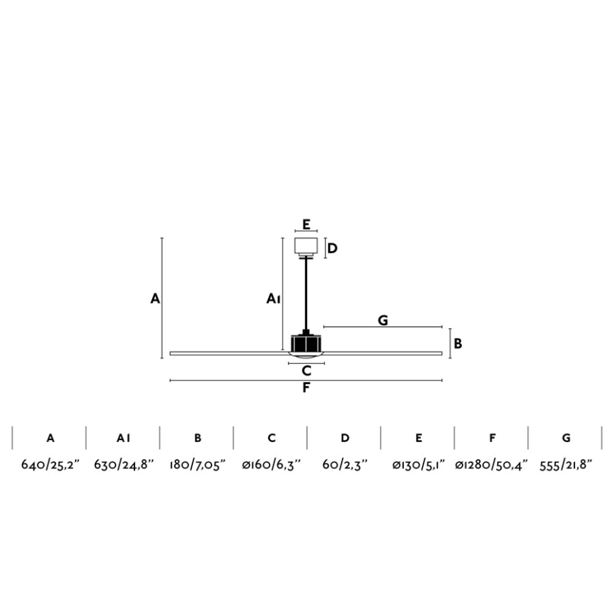 FARO 32100 - Lubinis ventiliatorius JUST FAN d. 128 cm juodas + nuotolinio valdymo pultas