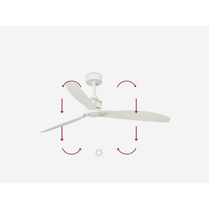 FARO 32101WP - Lubinis ventiliatorius JUST FAN M baltas d. 128 cm SMART + valdymo pultas