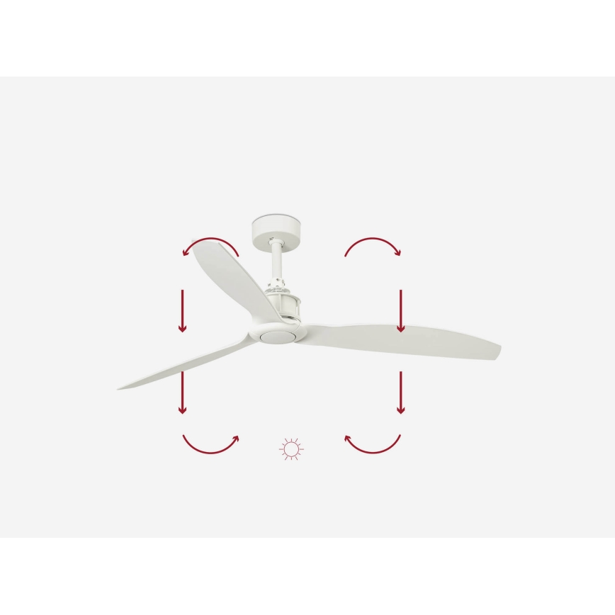 FARO 32101WP - Lubinis ventiliatorius JUST FAN M baltas d. 128 cm SMART + valdymo pultas