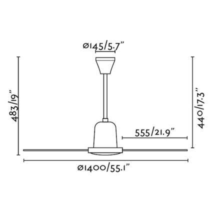 FARO 33001 - Lubinis ventiliatorius INDUS