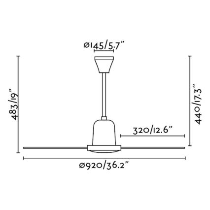 FARO 33011 - Lubinis ventiliatorius MINI INDUS