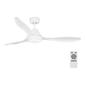 FARO 33346 - LED lubinis ventiliatorius POLARIS LED/18W/230V baltas skersmuo 132 cm + nuotolinio valdymo pultas