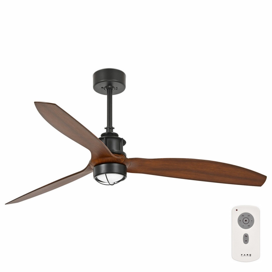 FARO 33395-10 - LED lubinis ventiliatorius JUST FAN LED/16W/230V juodas/rudas + nuotolinio valdymo pultas