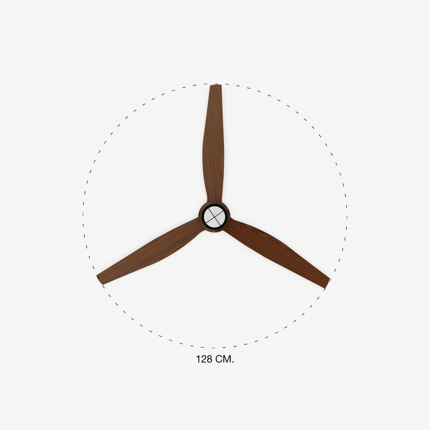 FARO 33395-10 - LED lubinis ventiliatorius JUST FAN LED/16W/230V juoda/ruda skersmuo 128 cm + nuotolinio valdymo pultas
