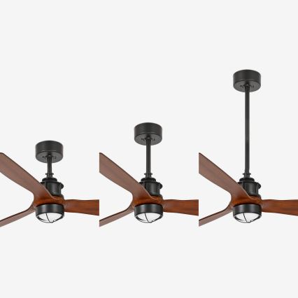 FARO 33395-10 - LED lubinis ventiliatorius JUST FAN LED/16W/230V juoda/ruda skersmuo 128 cm + nuotolinio valdymo pultas