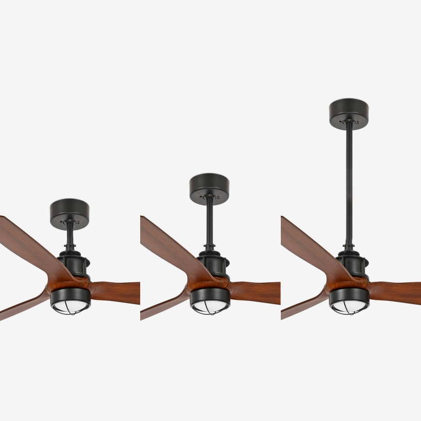 FARO 33395-10 - LED lubinis ventiliatorius JUST FAN LED/16W/230V juoda/ruda skersmuo 128 cm + nuotolinio valdymo pultas