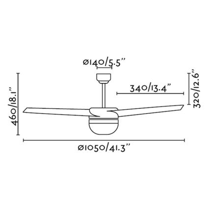 FARO 33415 - Lubinis ventiliatorius EASY 2xE27/15W/230V