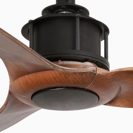 FARO 33425WT - Lubų ventiliatorius JUST FAN S skersmuo 81 cm ruda/juoda Wi-Fi Tuya + nuotolinis pultelis