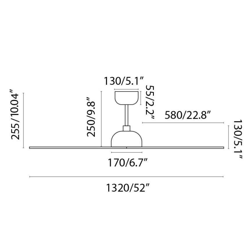FARO 33447WT - Lubinis ventiliatorius GOTLAND L ruda/juoda diametras 132 cm Wi-Fi Tuya + nuotolinio valdymo pultas