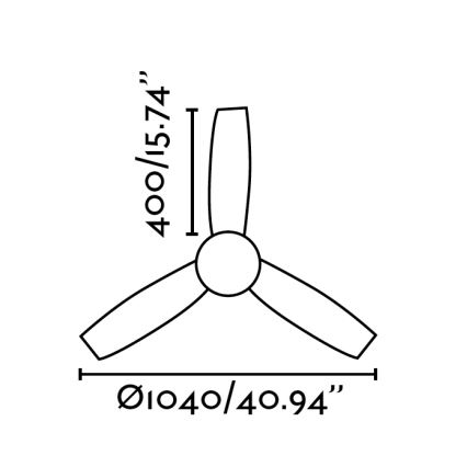 FARO 33454 - Lubinis ventiliatorius MINI UFO 2xE27/15W/230V