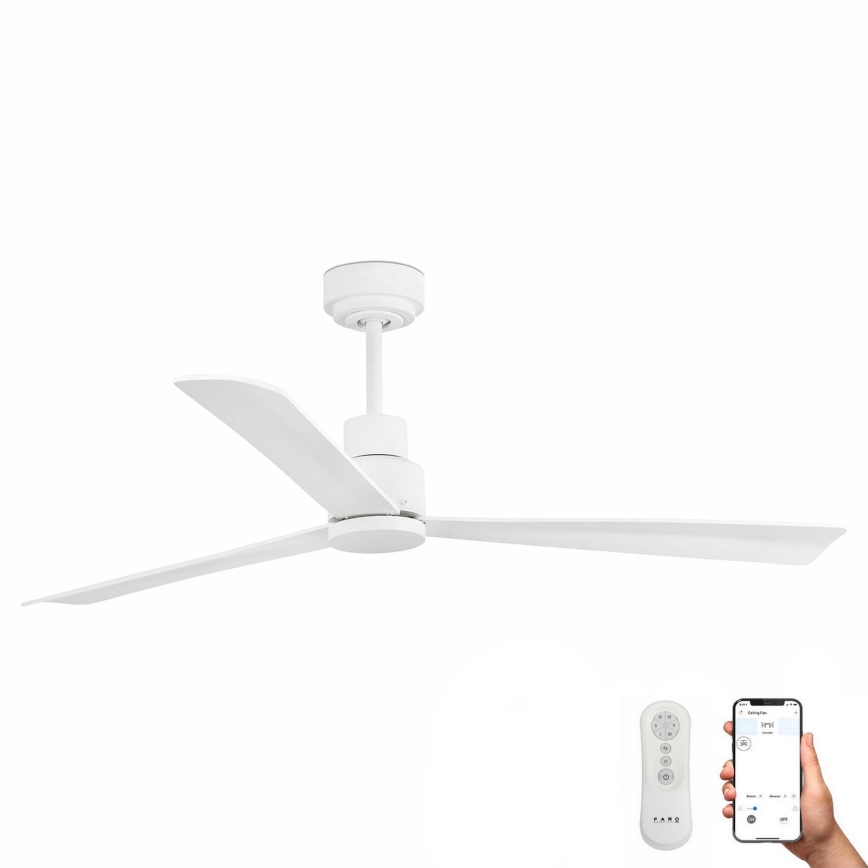 FARO 33487WP - Lubinis ventiliatorius NASSAU M baltas d. 128 cm SMART + valdymo pultas