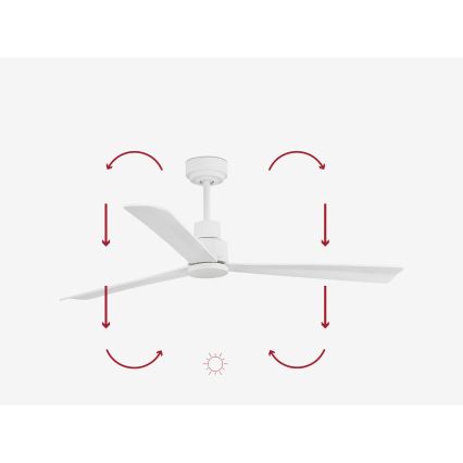 FARO 33487WP - Lubinis ventiliatorius NASSAU M baltas d. 128 cm SMART + valdymo pultas