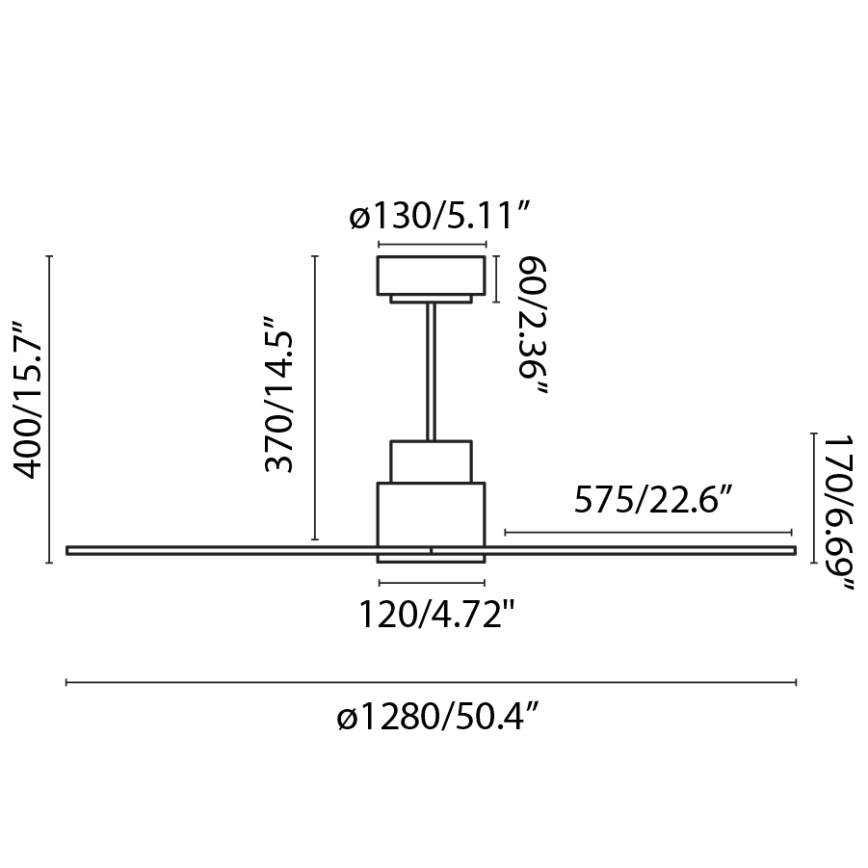 FARO 33487WP - Lubinis ventiliatorius NASSAU M baltas d. 128 cm SMART + valdymo pultas