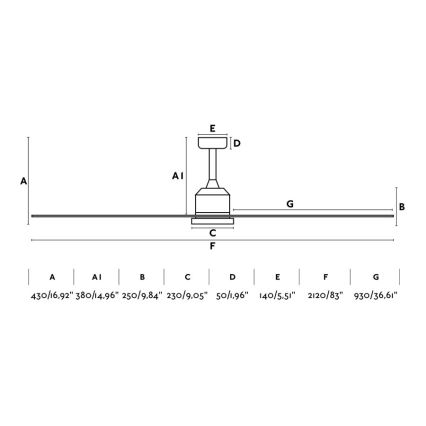 FARO 33512 - Lubinis ventiliatorius CIES balta + nuotolinio valdymo pultas