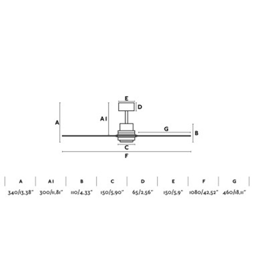 FARO 33517DC - Lubinis ventiliatorius MINI LANTAU mediena/juoda + nuotolinio valdymo pultas