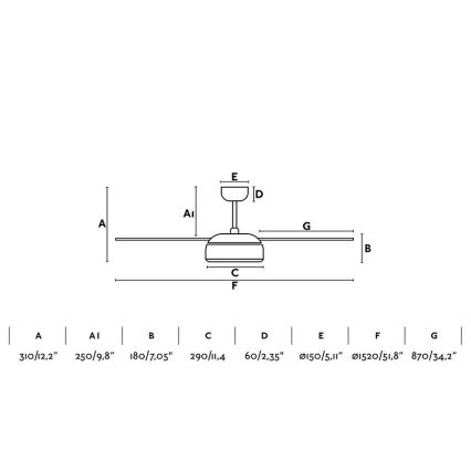FARO 33549 - LED reguliuojamas lubų ventiliatorius VULCANO LED/25W/230V baltas, skersmuo 152 cm + nuotolinio valdymo pultas