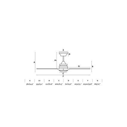 FARO 33719 - LED lubinis ventiliatorius ALO LED/17W/230V