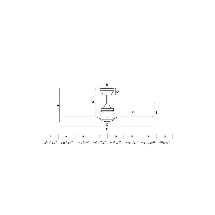 FARO 33719 - LED lubinis ventiliatorius ALO LED/17W/230V