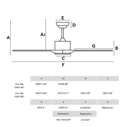 FARO 33750DCWT - Lubinis ventiliatorius LUZON L balta diametras 132 cm Wi-Fi Tuya + nuotolinio valdymo pultas