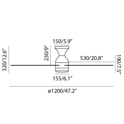 FARO 33756 - LED lubinis ventiliatorius FRASER LED/16W/230V balta + nuotolinio valdymo pultas