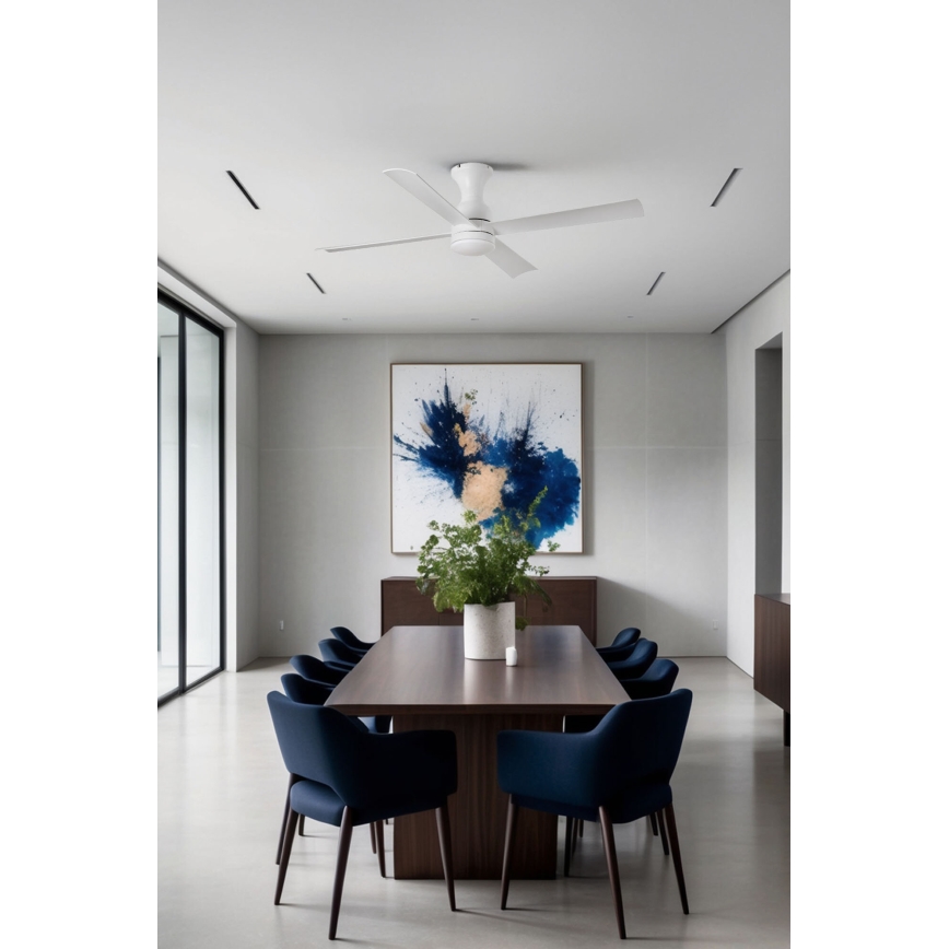 FARO 33756WT - LED lubinis ventiliatorius FRASER XL LED/16W/230V balta diametras 120 cm Wi-Fi Tuya + nuotolinio valdymo pultas