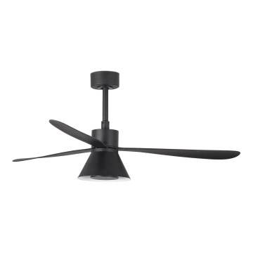 FARO 33761WT-23 - LED Reguliuojamas lubinis ventiliatorius AMELIA L CONE LED/20W/230V 2700/3500/5000K juoda diametras 132 cm Wi-Fi Tuya + nuotolinio valdymo pultas